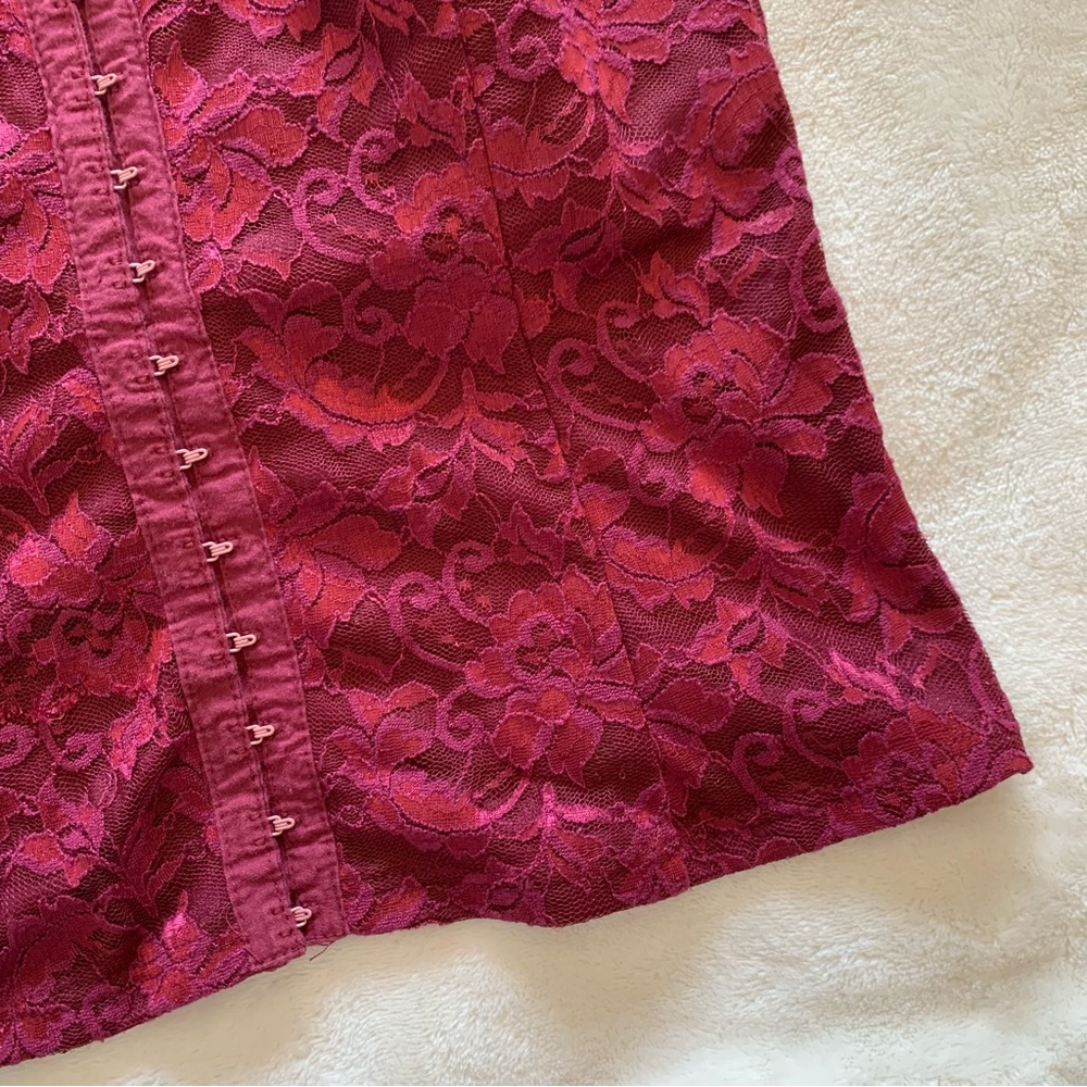 Express Burgundy Lace Bustier Tank Top - Picture 5 of 8